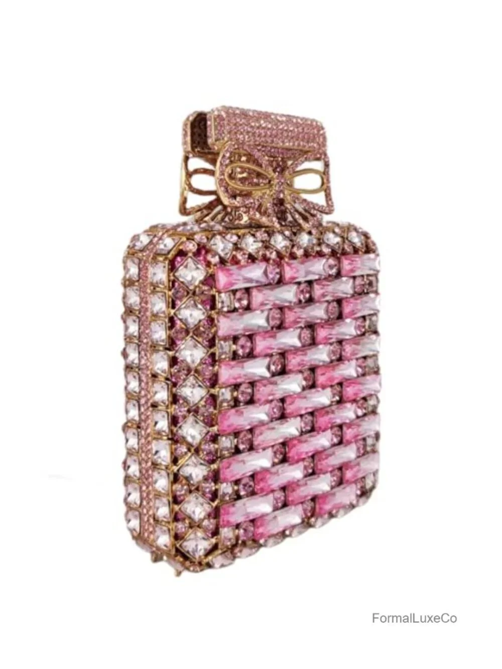 Crystal Rhinestone Perfume Bottle Clutch Purse Evening Handbag Mini Bridal Party